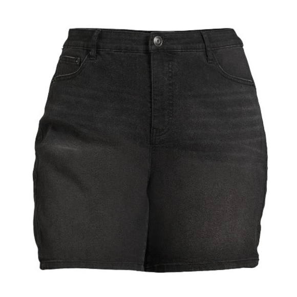 Women's Plus Size Bermuda Denim Shorts, 7" Inseam - Picture 1 of 6